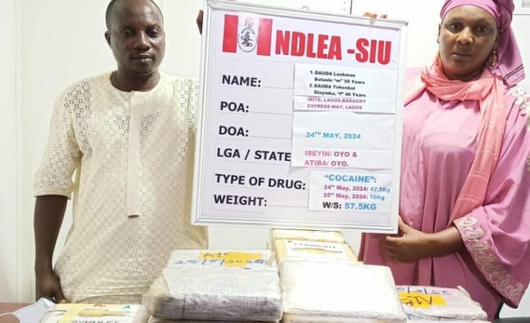 NDLEA Arrest Cocaine Trafficking Couple, Others, Recovers Multi-Billion-Naira Cocaine, Fentanyl Consignments