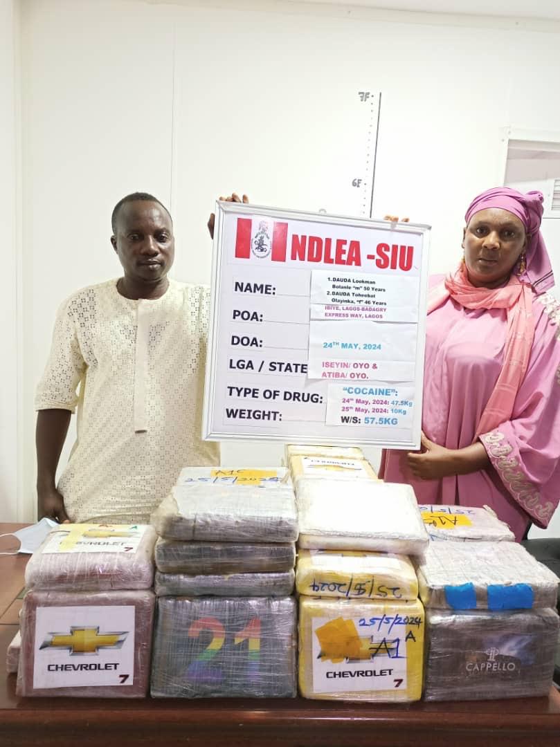 NDLEA Arrest Cocaine Trafficking Couple, Others, Recovers Multi-Billion-Naira Cocaine, Fentanyl Consignments