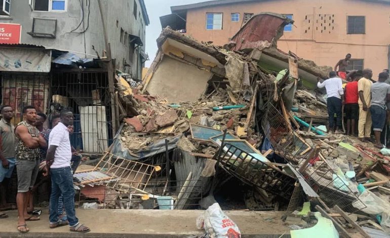 Two-Storey Building Collapses In Lagos Island