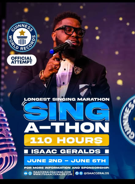 Nigerian Man Set To Break Guinness World Record, Begins 110-Hour Sing-A-Thon