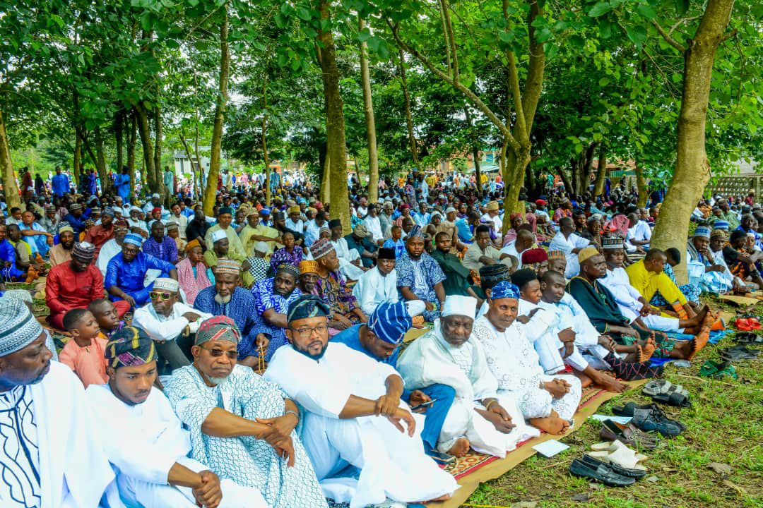 PHOTONEWS: Aregbesola, Family Observe Eid Prayers In Ilesa