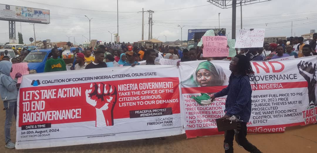 Osun Youths Vow To Continue #EndBadGovernanceInNigeria Demonstrations Until Demands Are Met