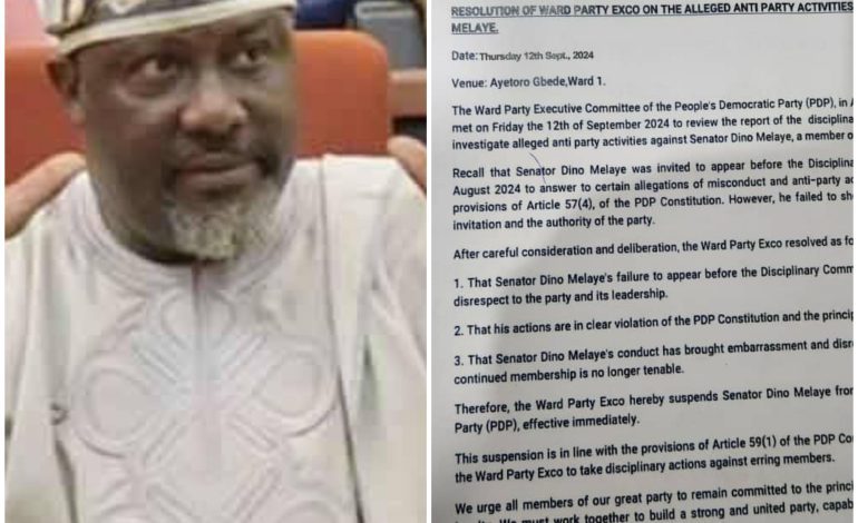 PDP Suspends Dino Melaye For Anti-Party