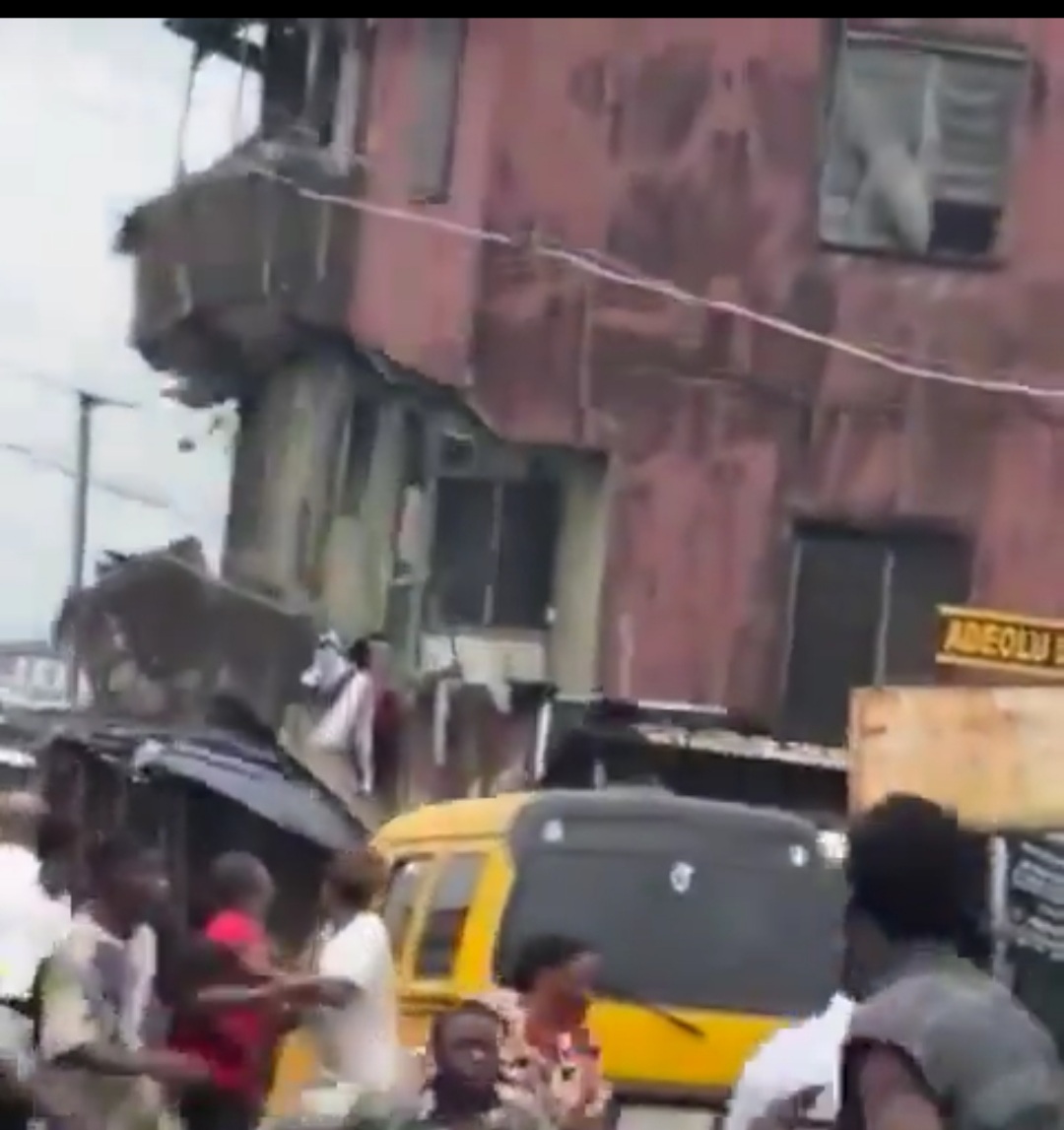 Terrifying Moment Two-Story Building Collapsed In Lagos 