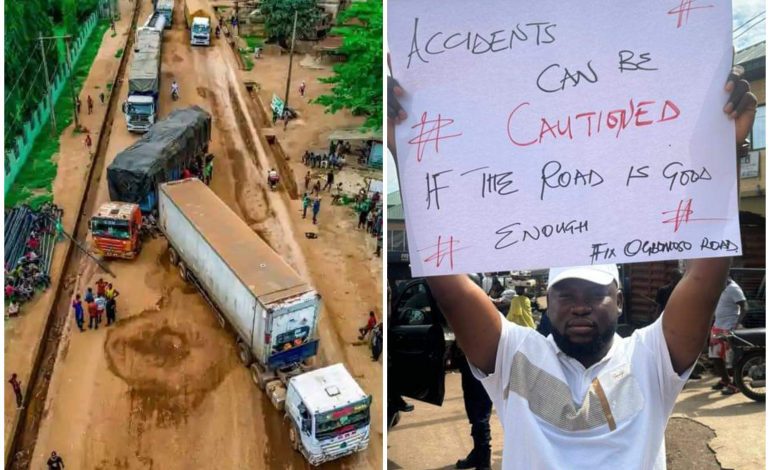 Ogbomoso Students Protest Poor Road Conditions