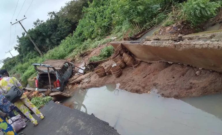 Communities Cut-Off After Bridge Collapse In Oyo (Photos)