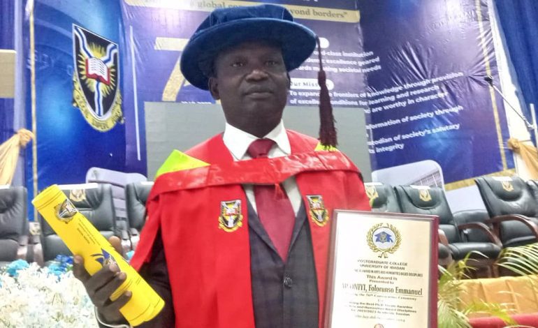 UNIOSUN Lecturer Wins UI’s Best Doctoral Thesis Award