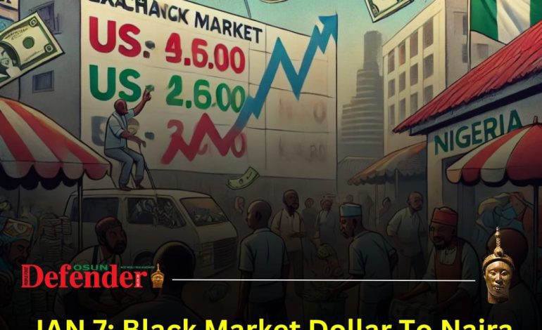 Jan 7: Dollar To Naira Rate (Black Market)