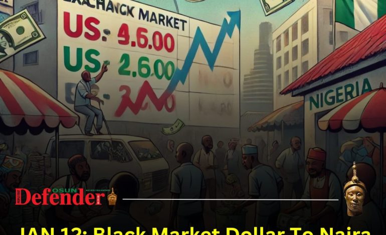 Jan 12: Dollar To Naira Rate (Black Market)