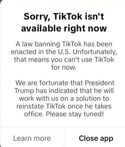 TikTok Shuts Down In U.S. As Nationwide Ban Takes Effect