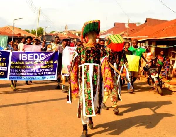 Masquerades, Others Protests Against Alarming Electricity Bills In Kwara