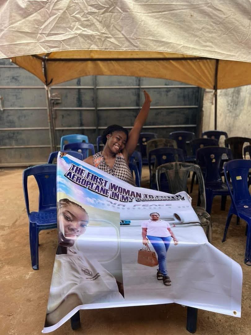 From Cassava To Sky: TikToker Throws Party As First Woman To Board Plane In Her Community