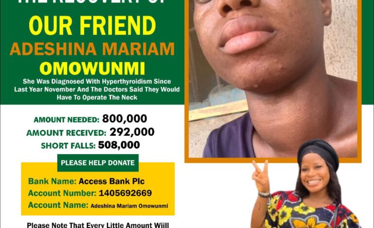 “Help Me Live Again” – Corps Member Cries Out For Financial Support Over Thyroid Surgery