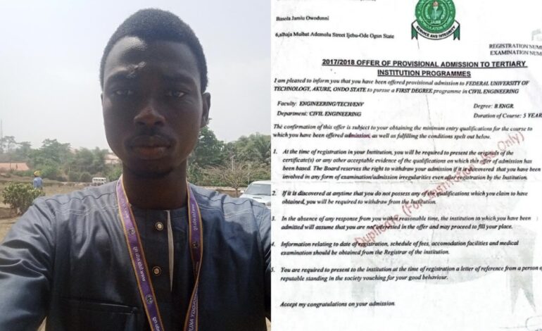 JAMB Clears FUTA Graduate After 7-Year Fake Admission Controversy