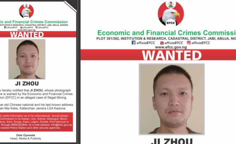 EFCC Declares Chinese Man Wanted Over Illegal Mining In Kaduna