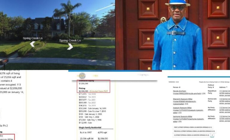 How Wike Secretly Bought $2Million U.S. Mansion In Wife, Children’s Names – Report