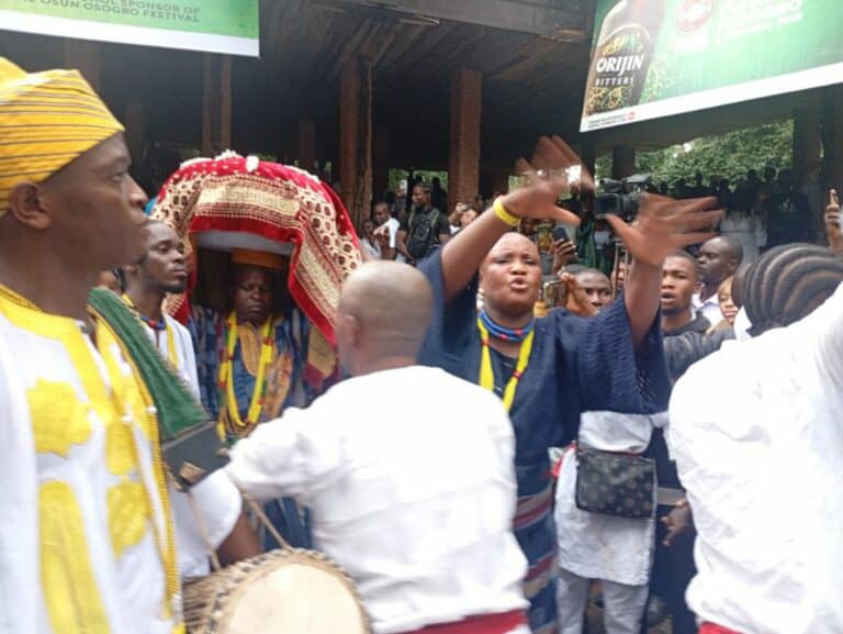 Male Priest Carries Sacred Calabash At Osun-Osogbo Festival