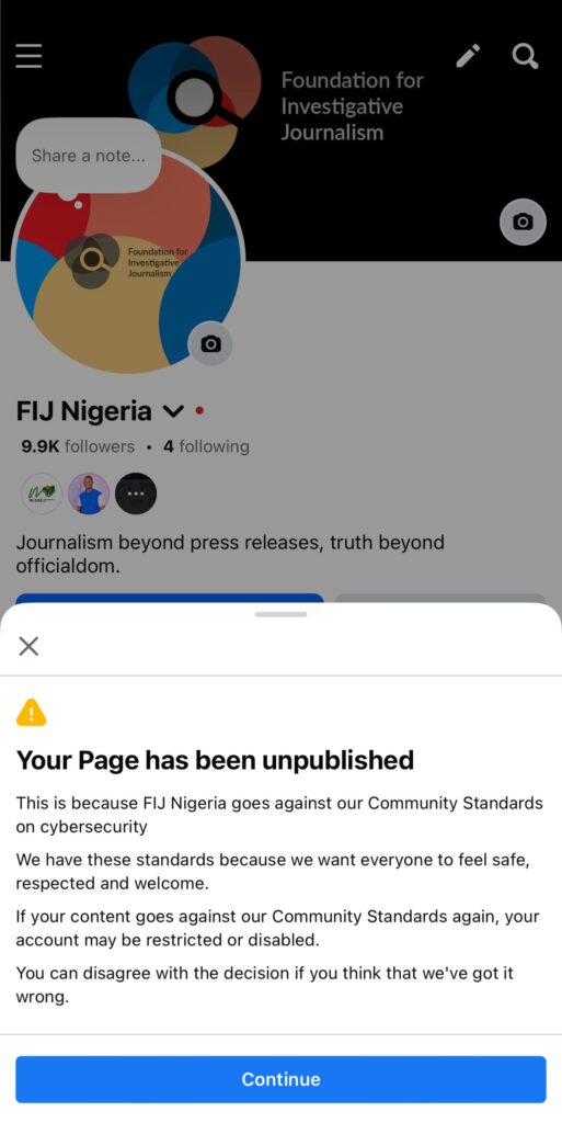 Meta Unpublishes FIJ’s Facebook Page For ‘Cybersecurity’ Reasons