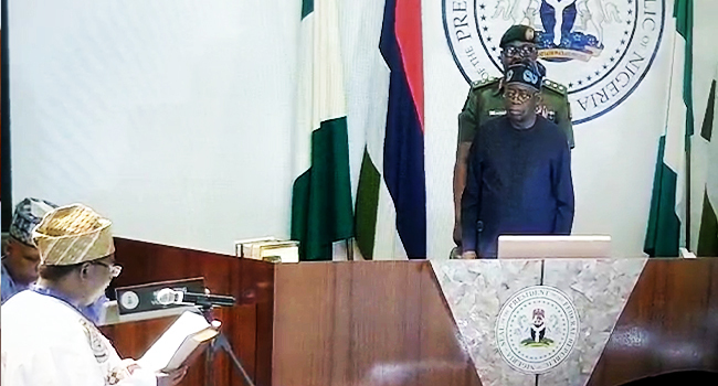 Tinubu Swears In Prof. Joash Amupitan As INEC Chairman