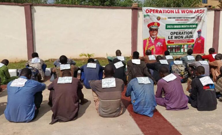 Ondo Amotekun Arrests 39 Suspected Terrorists Fleeing Sokoto After US Airsrike
