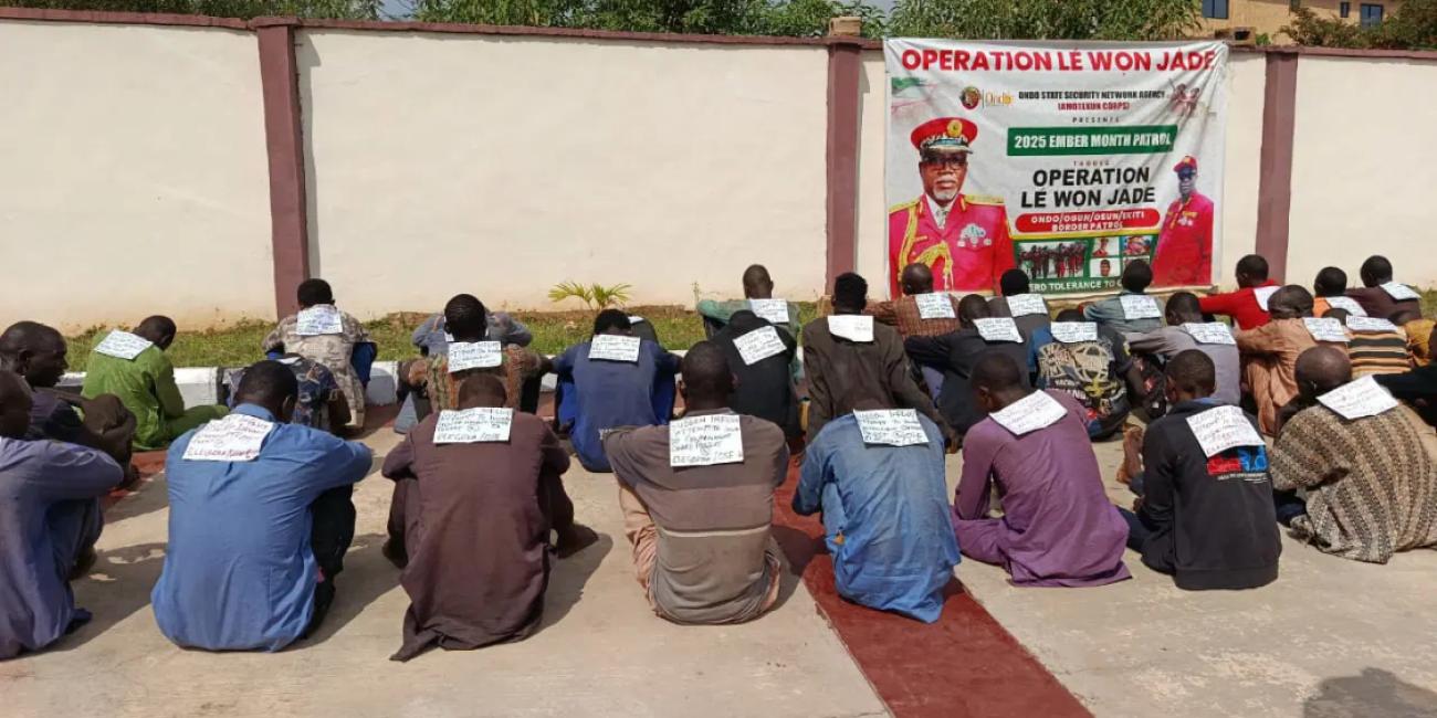 Ondo Amotekun Arrests 39 Suspected Terrorists Fleeing Sokoto After US Airsrike