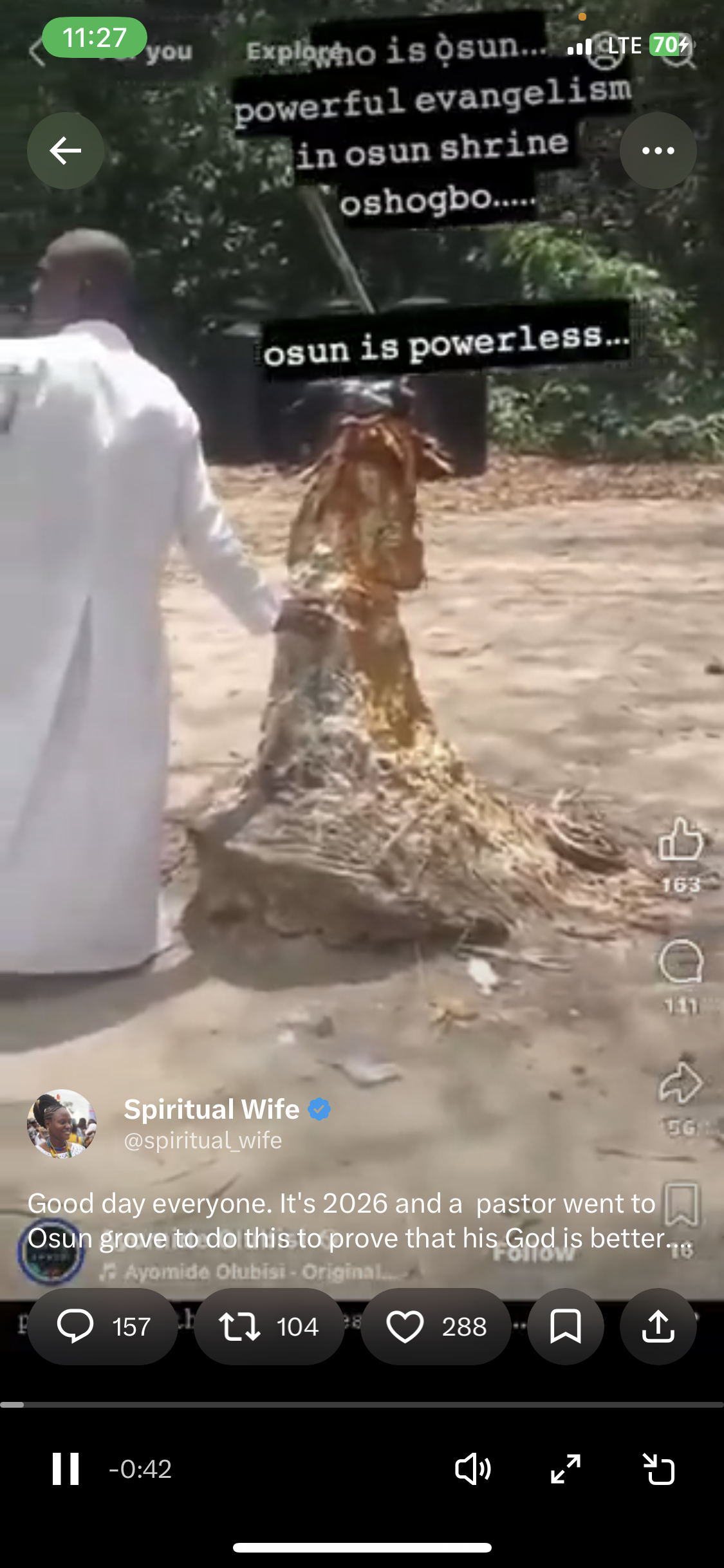 Outrage As Pastor Storms Osun Grove, Preaches Against Deity