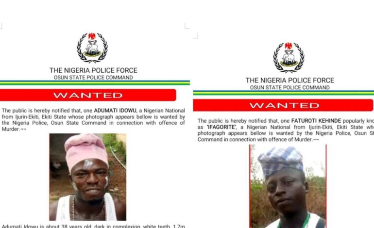 Police Declare Two Wanted Over Murder Of FRSC Officer, Daughter