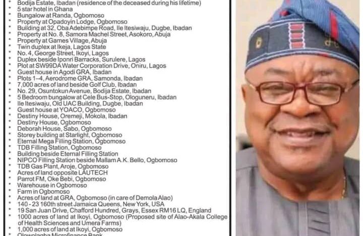 Court Restrains Alao-Akala’s Wife From Selling Late Ex-Governor’s Properties