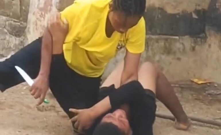 VIDEO: Outrage As Woman Attacks 15-Year-Old Daughter With Knife In Lagos