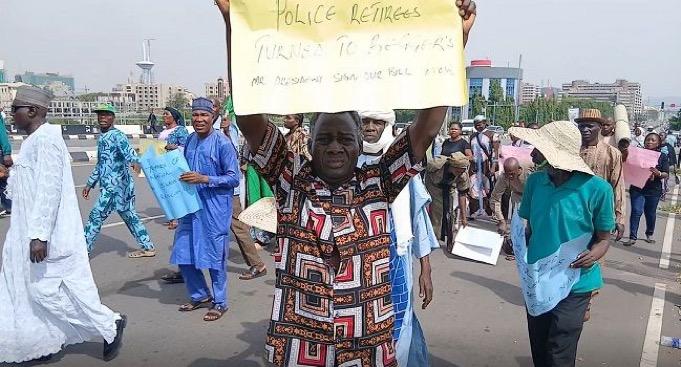 Retired Police Officers Protest At Villa Over Contributory Pension Scheme