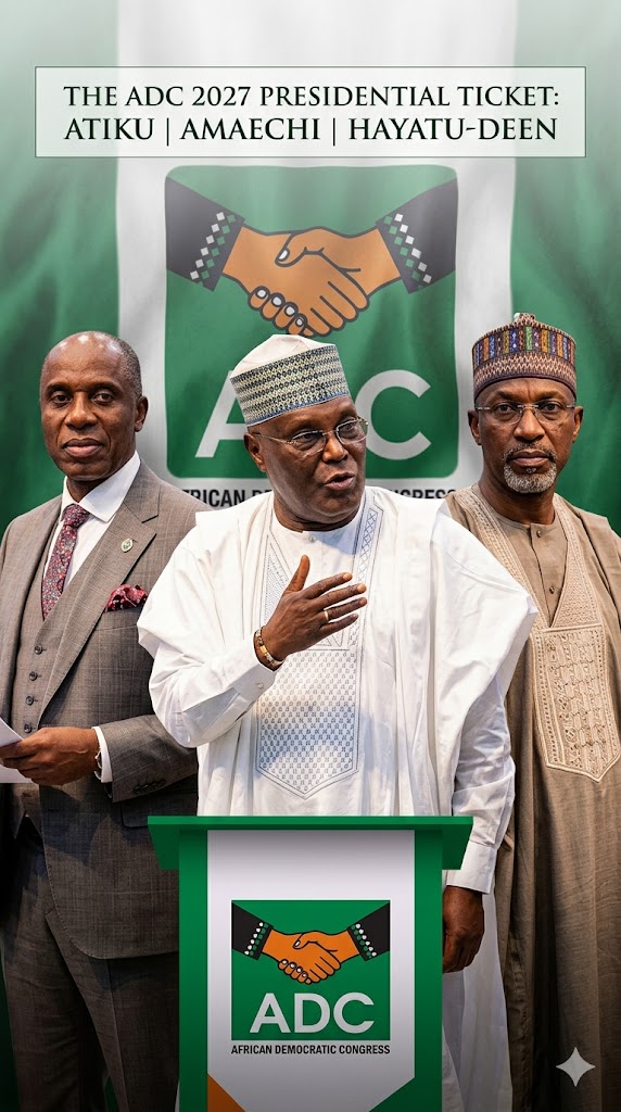 High Stakes As Hayatu-Deen, Amaechi, Atiku Slug It Out For ADC Presidential Ticket Today