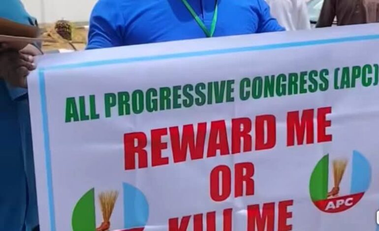 Reward Or Kill Me, Says Man Protesting At APC Secretariat