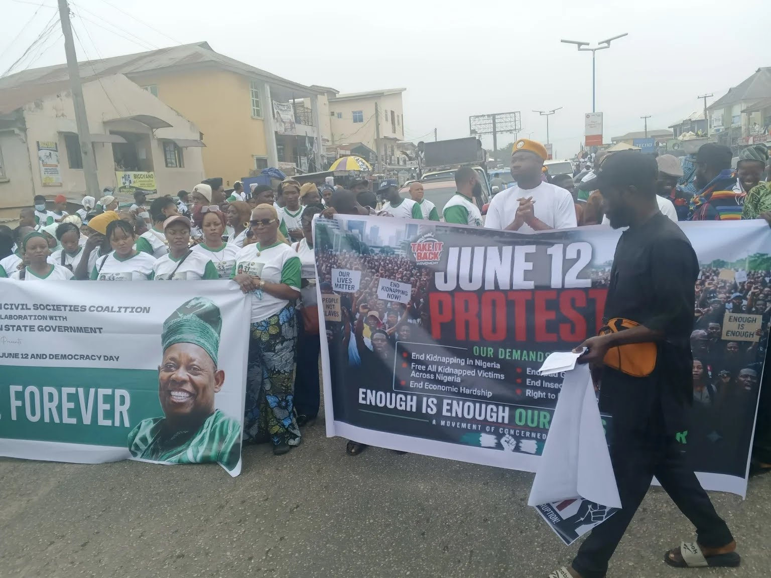 June 12: Osun  Civil Society Coalition Protest Against Insecurity, Demand Release Of Abducted Oyo Teachers, Students